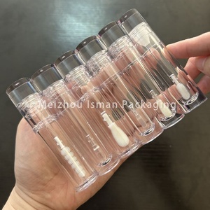 ISMAN Vente en gros – Tubes de brillant à lèvres transparents de 7 ml et 8 ml avec grand applicateur, emballage vide pour gloss, flacon d'huile à lèvres en cristal, logo personnalisé - Product Image 3