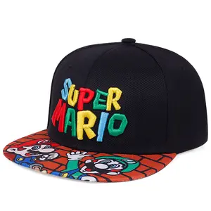 Sombrero de béisbol con letras bordadas de dibujos animados de Super Mario, sombrero de Hip Hop, sombrilla para exteriores, sombrero de borde plano
