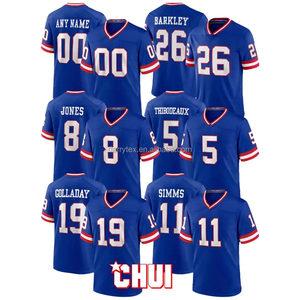 Camiseta de fútbol para hombre 8 <span class=keywords><strong>Daniel</strong></span> Jones 5 Kayvon 26 Saquon Barkley Thibodeaux New York Classic Retired, cosida a la hora de jugar al fútbol en la calle - Product Image 1