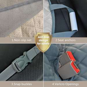 Cubierta de asiento de coche para mascotas duradera e impermeable, cubierta extraíble de Material de PVC Oxford, hamaca sólida para mascotas para asiento trasero para viajes, perros y gatos - Product Image 4
