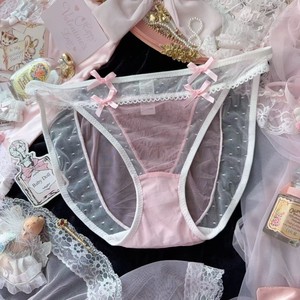 Ropa interior juguetona para mujer con encaje, lazo sexy, malla transparente pura y seductora, bragas sexys transpirables para mujer - Product Image 4