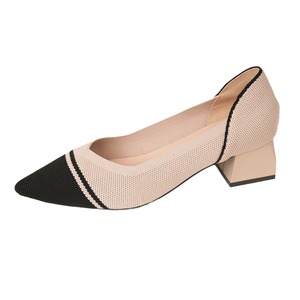 รองเท้าส้นหนาแบบยุโรปและอเมริกา  ถักทอที่หัวรองเท้า  แฟชั่นสำหรับผู้หญิง  ฤดูใบไม้ร่วง  ไซส์ใหญ่  รองเท้าส้นเตี้ย  แบบเปิดหน้า  ทันสมัย - Product Image 5