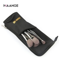 MAANGE Fabricant de pinceaux bon marché avec logo personnalisé 12pcs Vegan pour cosmétiques Set de pinceaux de maquillage avec emballage Argent avec pochette