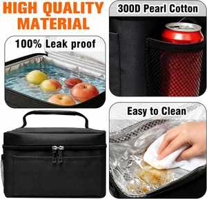 <b>Lunch</b> Bag <b>Insulated</b> Reusable <b>Lunch</b> <b>Box</b> Leakproof Cooler Tote Bag Freezable with Adjustable Shoulder Strap - Product Image 3