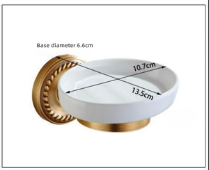 Set di Portasapone da Parete in Ottone Anticato con Portascopino per WC - Product Image 2