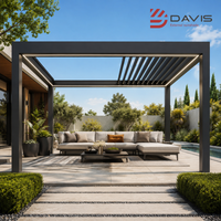 Pergola pliante d'extérieur en aluminium avec système de toit rétractable pour hôtel, restaurant, complexe hôtelier et utilisation en projet
