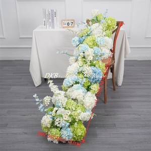 Guirlande de fleurs artificielles en roses, arrangement floral, chemin de table pour mariage, toile de fond florale, décoration d'événements hôteliers - Product Image 2