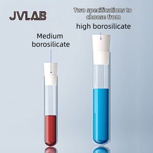 <span class=keywords><strong>Tube</strong></span> à essai en verre à bouche plate et fond <span class=keywords><strong>rond</strong></span>, en borosilicate de haute qualité, avec bouchon en silicone, fournitures et équipements de laboratoire chimique - Product Image 3