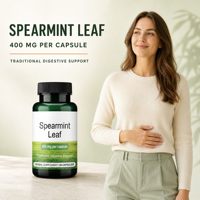Capsules de feuilles de menthe verte 400 mg par capsule, complément alimentaire à base de plantes, 60 unités, soutien digestif traditionnel