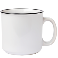 Mug Chubby 320ml en Céramique Épaisse Réutilisable avec Poignée Lisse, Glaçure Mate, Nouveauté, Parois Épaisses, Compatible Micro-ondes et Lave-vaisselle, Motif Logo
