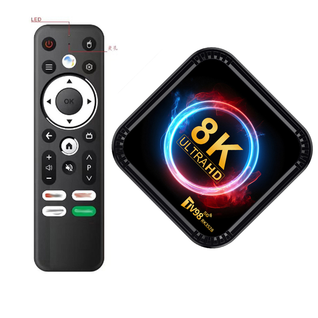 Factory Price 8K TV Box TV98RK 3528 Quad Core ARM-A53 2.0GHZ Best Android 13 Smart TV Box with 5G WiFi 32GB ROM 4G RAM