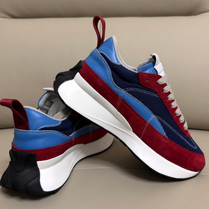 Zapatillas deportivas de plataforma con bloques de color, elegantes y versátiles, para hombre, con una suela de plataforma de patchwork única. - Product Image 5