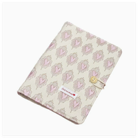 Carnet à feuilles mobiles A5 en tissu, fait main, imprimé dessin animé, en forme de cœur rose, pour filles, étudiantes, prise de notes, intérieur détachable