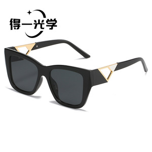 De Yi Optics <b>Square</b> <b>Frame</b> Oversized <b>Sunglasses</b> Black UV400 Women's Fashion Sun Protection - Product Image 1