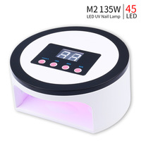 M2 lampe à ongles ronde 135W Multi couleurs professionnel Gel vernis séchage écran affichage manucure Salons maison UV LED lampe à ongles