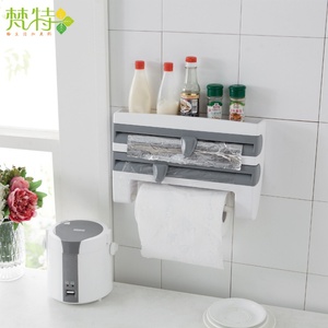 Wholesale Good Quality <b>Kitchen</b> Storage Holder for Cling Film with Cutting <b>Kitchen</b> <b>Paper</b> Roll Holder - Product Image 2