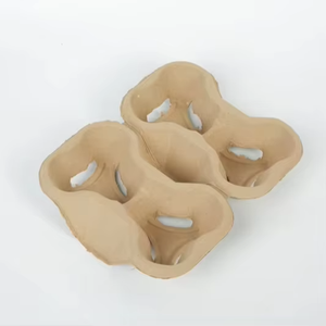 Одноразовый биоразлагаемый лоток из бумажной массы для горячих напитков, один стаканчик для кофе, вынос, Экологически чистая упаковка для напитков - Product Image 6