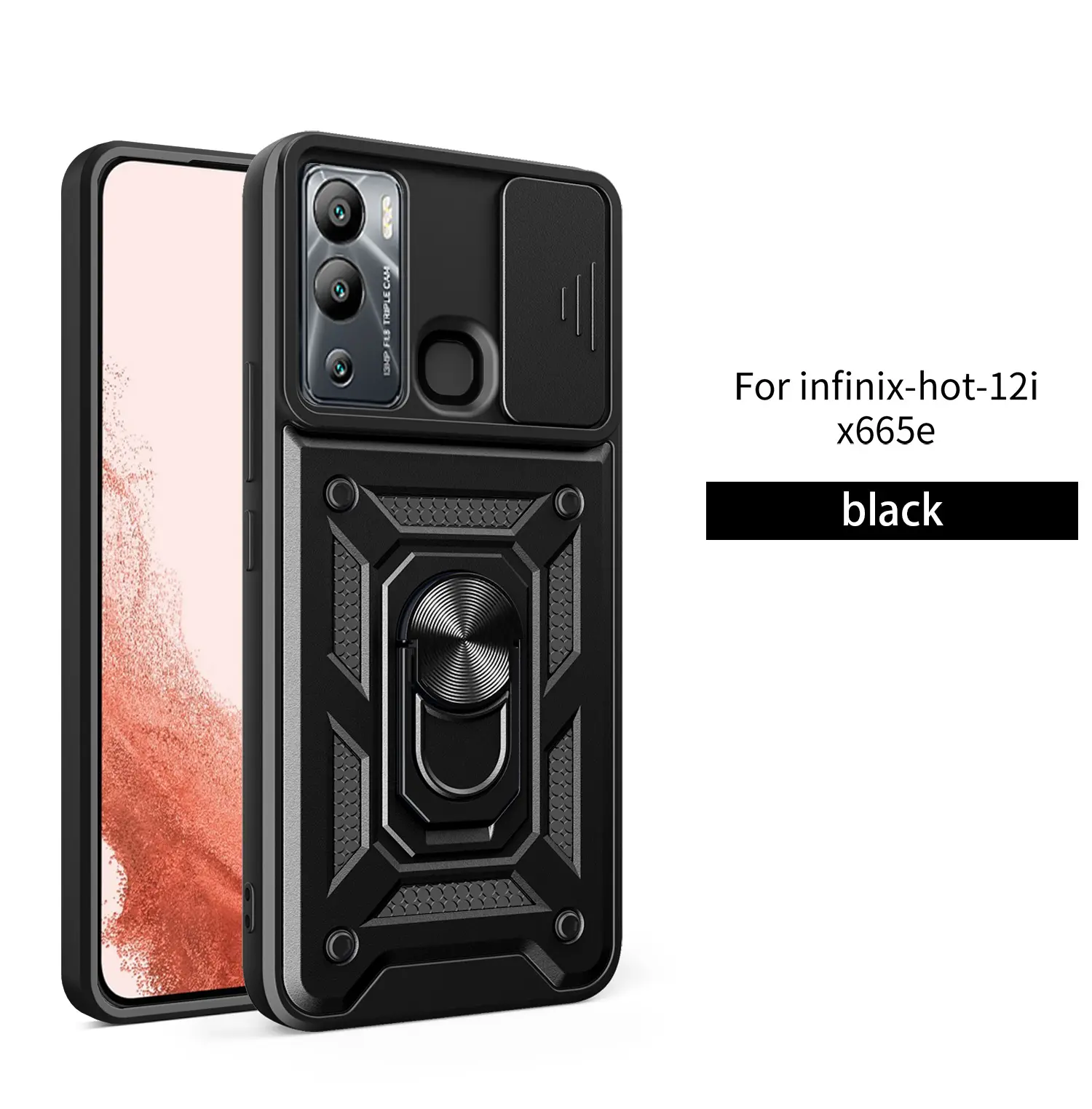 Trượt cửa sổ máy ảnh bảo vệ Armor trường hợp đối với Infinix Lưu ý 40 Pro 5g 360 vòng từ trường hợp điện thoại di động Spark 20 thông minh 8 Hot 40i