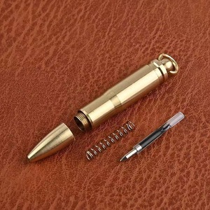 Bolígrafo con Forma de Bala de Latón, Tinta Negra, para Oficina y Escuela, Diseño Elegante y Portátil - Product Image 4