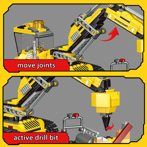 WOMA TOY C0621A 463 Piezas <span class=keywords><strong>2</strong></span> en 1 Camión de Construcción Bloques de Construcción Modelo para Niños Juguetes de Excavadora - Product Image 4