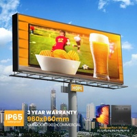 Pantalla Publicitaria Exterior P4 IP65 Impermeable SMD 960x960mm Fabricada en Fábrica para Promoción de Concesionarios de Celulares con Soporte Técnico