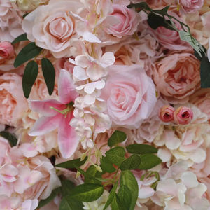 Vendita calda <span class=keywords><strong>rosa</strong></span> fiore di seta artificiale sfondo della parete per la festa di nozze <span class=keywords><strong>rosa</strong></span> Stand <span class=keywords><strong>fiori</strong></span> artificiali composizione floreale sfondo - Product Image 5