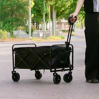 Chariot de plage pliable YC TC-84, chariot de camping, chariot à main d'extérieur avec poignée réglable et roues pivotantes en métal