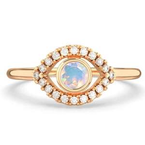 แหวนโอปอลเอธิโอเปียเงินแท้ 925 ประดับเพชรแบบหนามเตย ดีไซน์คลาสสิก ของขวัญวันเกิด/วันแต่งงานสำหรับผู้หญิง วัยรุ่น และเด็กผู้หญิง - Product Image 2