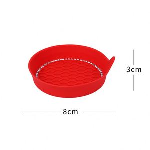Top Seller Rhinestone Trim NonSlip Base High Quality Silicone <b>Round</b> Car Cup <b>Mat</b> - Product Image 3