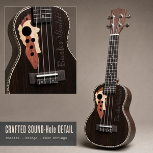 Ukulélé électrique 21/23 pouces en palissandre massif pour enfants, petite guitare, fabrication sur mesure et vente en gros - Product Image 4
