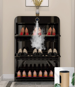 Zapatero Inteligente con Desinfección, Diseño Moderno de Madera y Metal, Desodorización y Esterilización, Ultrafino, Ahorra Espacio, Ideal para Apartamentos Pequeños - Product Image 5