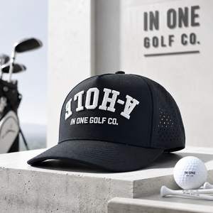 Casquette de golf à cinq panneaux avec patch brodé 3D, logo personnalisé, haute qualité, faible MOQ, snapback, visière plate, protection solaire, durable - Product Image 4