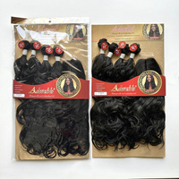 BELEZA Offre Spéciale : Lot de 4 Bundles de Cheveux 20-22 Pouces Splendour avec Closure en Dentelle T-part 2*4, Tissage de Cheveux en Fibre Haute Température, Extension de Cheveux