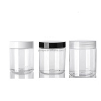 Toples Scrub badan persegi plastik Pet, wadah 100 Gr 200gr 250g 250ml Pot krim kosmetik dengan segel tutup hitam/putih