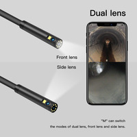 F280 double objectif 8mm caméra endoscopique WIFI portable 1080P 5m câble dur Tube Sanke 9LED caméra endoscopique d'inspection étanche