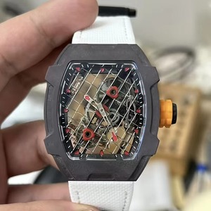 Elite Masterpiece Carbon Fiber <b>Watch</b> <b>Men</b> Tonneau Shape Tourbillon <b>Skeleton</b> Mechanical Racing Sport Waterproof <b>Watch</b> - Product Image 2