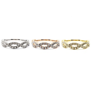 Bijoux fins personnalisables en gros de Hong Kong 18 carats en or jaune massif avec diamant véritable bagues de proposition de fiançailles éternité pour les femmes - Product Image 4