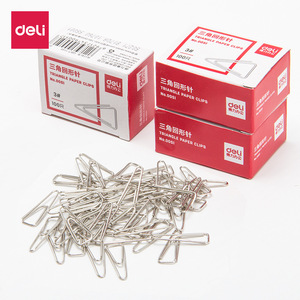 Deli Triangle Paper Clips No.0051 3# Metal 100 Pieces Per Box Office Supply - Product Image 5