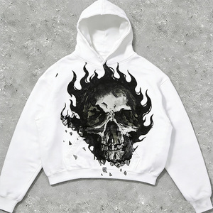 <span class=keywords><strong>Felpa</strong></span> Oversize con Stampa Teschio Gotico Personalizzata di Alta Qualità - 100% Cotone, Streetwear da Uomo - Product Image 4