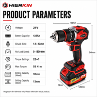 HIERKIN – Boîtier à outils de haute qualité, fourni par l'usine, pour outils électriques, perceuses sans fil à batterie 18650, mini-perceuse de bonne qualité