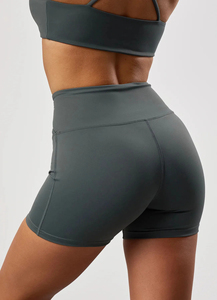 Quick Dry Women Clothing Side Pocket Sports <b>Hot</b> Shorts High Waist Butt Lift Short Gym Fitness <b>Leggings</b> Yoga Shorts For Women - Product Image 2