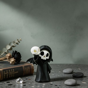 Statua di Grim Reaper Stampata in 3D in Plastica PLA, Figura di Teschio Gotica, Decorazione da Scrivania per Halloween, Ornamento da Mensola, Regalo da Collezione - Product Image 4