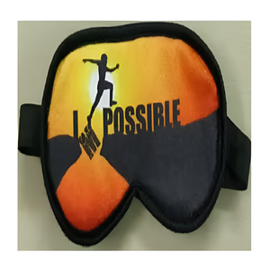 Masque de sommeil en coton doux en gros, imprimé avec logo personnalisé, bandeau élastique de voyage avec fonction de soin des cheveux - Product Image 4