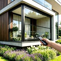 Ventana Panorámica Inteligente de Alto Rendimiento, Pared de Vidrio Motorizada, Ventana Eléctrica Elevable, Diseño Impermeable para Terraza Moderna