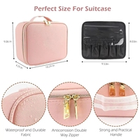 Vente flash - Trousse de maquillage portable, nouvelle, pour les voyages, boîte de rangement pour cosmétiques, sac à maquillage détachable avec lumière LED et miroir