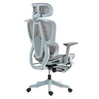 Chaise de bureau ergonomique en maille à dossier haut, siège de bureau informatique avec soutien lombaire adaptatif, appui-tête réglable 4D, repose-pieds rétractable