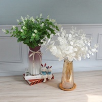 Plantes artificielles d'eucalyptus blanches faites à la main, feuilles vertes non tissées, arrangements floraux pour mariage, décoration de Noël