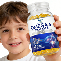 Gélules d'huile de poisson Oméga 3 DHA EPA pour la santé cardiaque, articulaire, cérébrale et oculaire, et le système immunitaire des adultes et des enfants