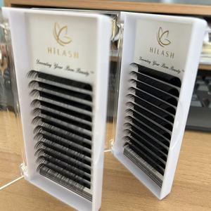 Extensions de cils en boîte <span class=keywords><strong>HILASH</strong></span> 0.05 de haute qualité, en fibres synthétiques PBT coréennes imitation vison, 14-16mm, courbure D, volume en vrac, marque privée - Product Image 1