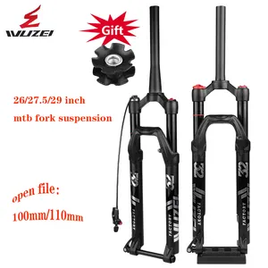 Wuzei Mountain Demping Vork 26/27.5/29 Inch Rebound Lucht Vork Schouder/Draad Controle Bike Magnesium/Legering Mtb Fiets 27.5 Vork